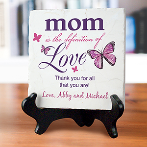 Personalized Mom Is The Definition of Love Marble Plaque | Personalized Keepsake Plaque